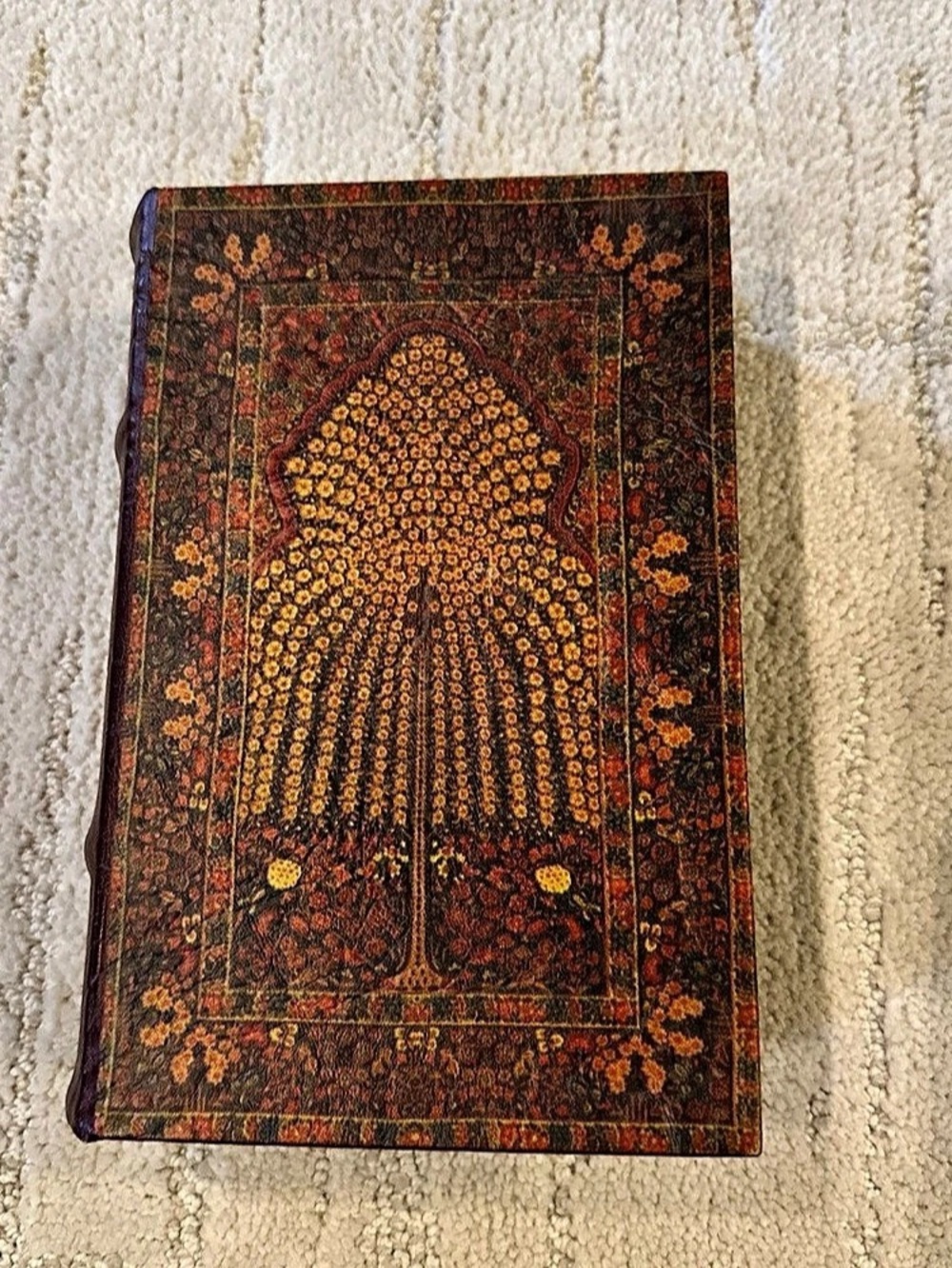 Pier 1 Peacock Persian Faux Leather Book Box Hidden Storage